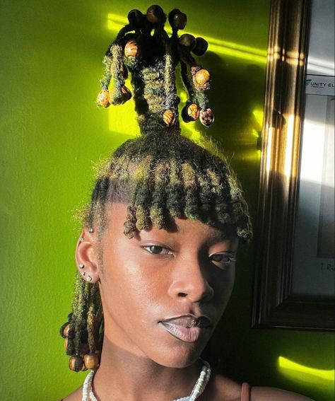 One Loc In Back Of Natural Hair, Unique Locs Styles, Crazy Loc Styles, Unique Dreadlock Hairstyles, Loc Styles Updo, Unique Hairstyles For Black Women, Unique Loc Styles Short, Loc Styles Short, Long Shag Cut