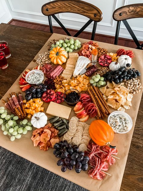 HARVEST CHARCUTERIE BOARD - How to Make a Charcuterie Board for Fall, with ShopRite on Coming Up Roses Fall Appetizer Charcuterie Board Ideas, Fall Charcuterie Board Meat And Cheese, Halloween Meat And Cheese Charcuterie Board Ideas, Fall Charquetery Board Ideas, Fall Themed Snack Boards, Cacutere Board Thanksgiving, Charcuterie Board Countertop, Charcuterie Board Party Ideas Fall, Bachelor Charcuterie Board