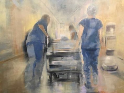 Nursing Painting, Hospital Painting, Medical Painting, Nurse Painting, Healthcare Artwork, Nursing Art, Medicine Box Design, Doctor Painting, Hospital Art