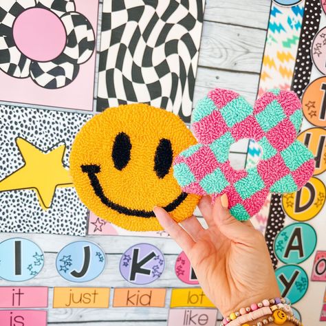 Handmade Coaster / Punch Needle … curated on LTK Rachel Burnett Classroom, Smiley Face Classroom, Rachael Burnett, Summer Hobbies, Groovy Classroom, Happy Classroom, Retro Classroom, Teaching Classroom Decor, 5th Grade Graduation