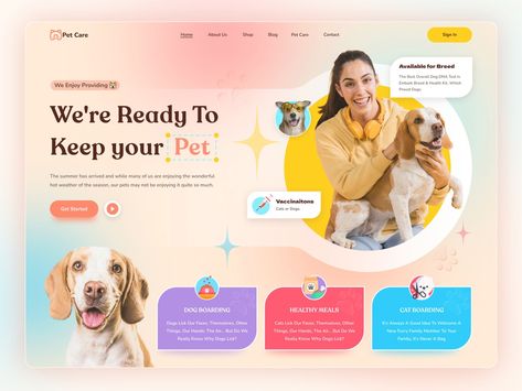 Food Delivery Landing Page by Web_UI Design on Dribbble Pet Branding, Donation Page, Graphic Design Business Card, Graphic Trends, Web Ui Design, Dog Boarding, Email Templates, Landing Page Design, Design Web