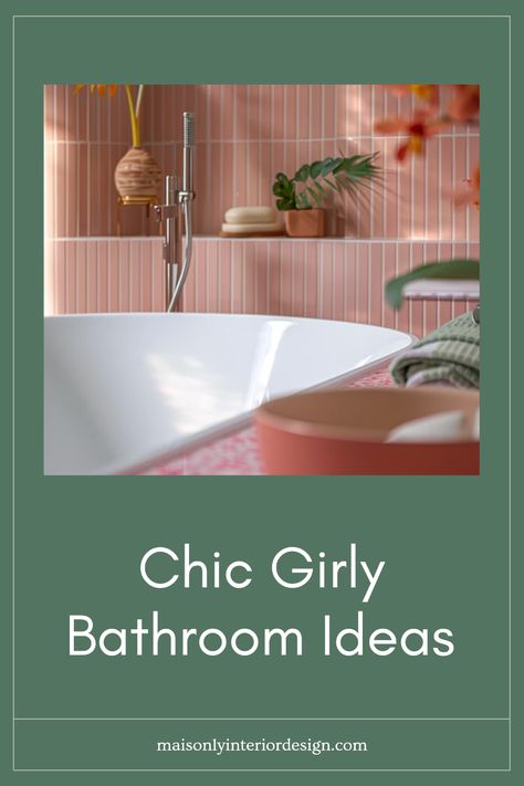 Transform your bathroom into a stylish sanctuary with these creative girly bathroom ideas. From playful pink hues and luxurious decor items that enhance your space to charming accessories that add a personal touch, there's something for everyone. Discover how to incorporate feminine elements through decor tips, vibrant textiles, and elegant finishes. Whether you're looking for color inspiration or storage solutions, explore trendy designs that captivate and reflect your style. Make your bathroom a true reflection of your personality with expert advice and beautiful visuals. Feminine Bathroom Decor Ideas, Blush Bathroom Ideas, Feminine Bathroom Ideas, Pink Boho Bathroom, Teen Girls Bathroom Decor, Cottagecore Bathrooms, Pink And Green Bathroom, Green And Pink Bathroom, Blush Bathroom