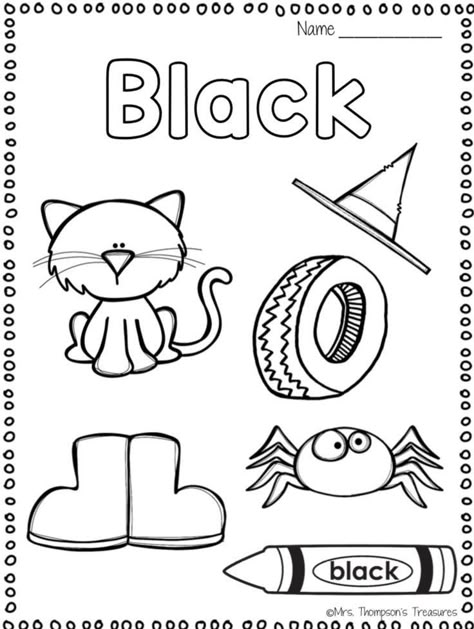 Color Black Worksheets For Preschool, Color Black Worksheet, Color Black Activities For Preschool, Preschool Color Activities, Color Worksheets For Preschool, Pre K Worksheets, Homeschool Preschool Activities, Kids Worksheets Preschool, Preschool Coloring Pages