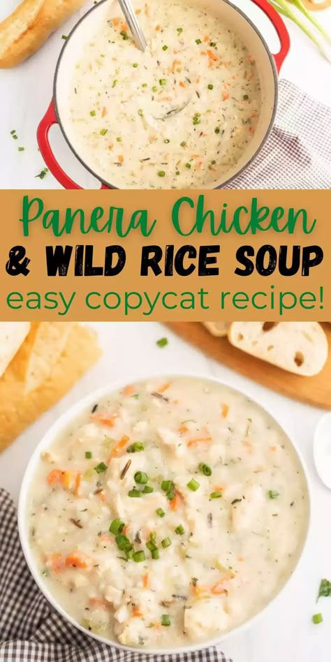 Copycat Panera Chicken Wild Rice Soup My Incredible Recipes, Ranch Chicken Rice Soup, Betty Crocker Chicken Wild Rice Soup, Copycat Panara Cream Of Chicken And Wild Rice Soup, Cream Of Chicken With Wild Rice Soup, Crock Pot Creamy Chicken Wild Rice Soup, Cream Wild Rice Soup, Panera Chicken And Rice Soup Recipe, Panera Chicken Rice Soup