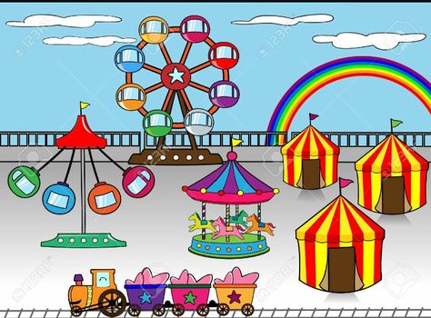 Fun Fair Drawing, Amusement Park Drawing, Fair Illustration, Art Classroom Rules, Park Drawing, Sorry Images, Theme Parks Rides, Amusement Park Rides, Carnival Rides