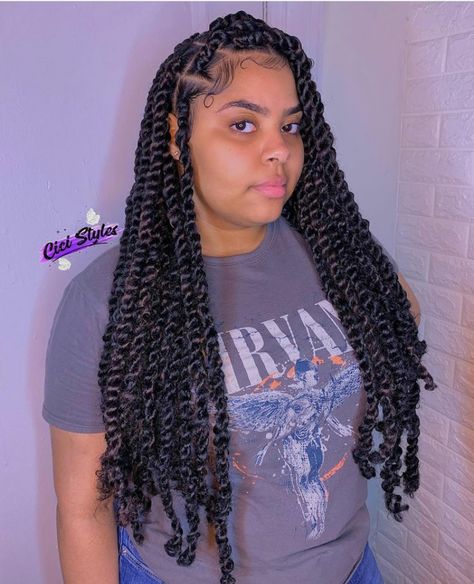 18 Passion Twists Styles For 2021 - The Glossychic Black Women Passion Twists, Quick Passion Twists, Passion Twists Medium Parts, Passion Twist Large, Passion Twists Mid Back, Medium Large Passion Twist, Juicy Passion Twists, Large Passion Twists Hairstyle, Medium Length Passion Twists Hairstyle