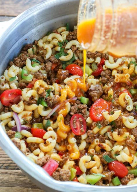 Cowboy Pasta Salad, Cowboy Pasta, Macaroni Salad Ingredients, Blt Pasta Salads, Tuna Salad Pasta, Spicy Tacos, Filled Pasta, Best Pasta Salad, Cold Pasta Salad