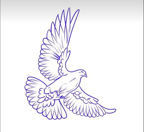 Realistic Dove Tattoo, Dove Tattoo Stencil, Stencil Outline Tattoo, White Dove Tattoos, Dove Outline, Small Dove Tattoos, Pigeon Tattoo, Dove Drawing, Holy Spirit Tattoo