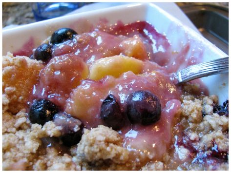 Ina Garten’s Peach and Blueberry Crumble – jennyrambles Peach And Blueberry Crumble, Peach Blueberry Crumble, Peach Blueberry Crisp, Peach Blueberry Cobbler, Blueberry Crisp, Peach Crumble, Peach Blueberry, Fruit Crumble, Berry Crumble