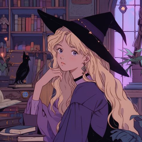 Blonde Witch Art, Blonde Witch Aesthetic, Witch Pfp, Blonde Witch, Weird Friends, Witch Drawing, Pisces Girl, Strange Magic, Witch Characters