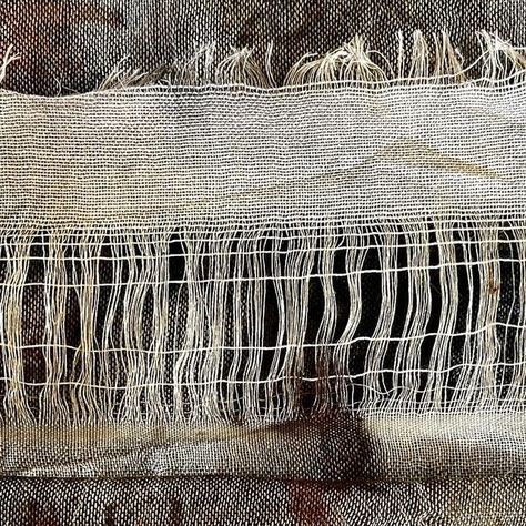 Kim McCormack on Instagram: "Playing with fraying. This silk fabric is beautiful to work with. #frayedfabric #ecoprintingonfabric #botanicalprinting #silkprint #sustainableart #fiberart" Fraying Fabric, Sustainable Art, Silk Fabric, Silk Printing, Fiber Art, To Work, Printing On Fabric, Textiles, Silk