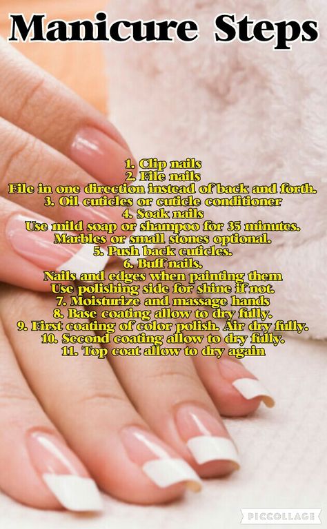 Manicure Soak Recipes, Easy Manicure At Home, Steps To A Manicure, Manicure Steps At Home, Basic Manicure Steps, How To Give Yourself A Manicure, At Home Mani Pedi, How To Do Manicure And Pedicure At Home, How To Do A Mani Pedi At Home