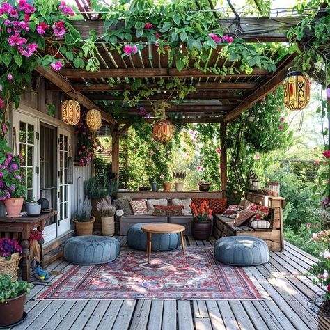 Exterior Tiles, Pergola Design, Covered Pergola, Pergola Plans, Pergola Patio, Plants And Flowers, Outdoor Oasis, Patio Ideas, Backyard Oasis