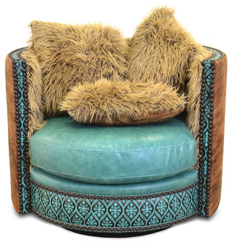 Diva Chair Rock Designs, Western Furniture, Southwest Decor, Round Chair, Western Homes, Lodge Decor, Funky Furniture, Western Home Decor, Club Chair