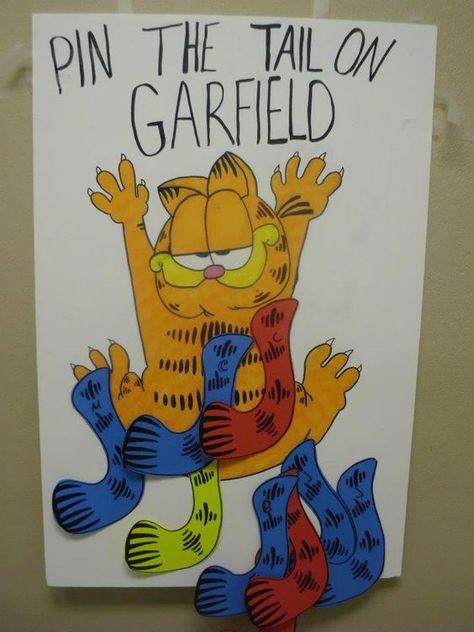 Pin the tail on Garfield: Garfield Party, Garfield Cake, Garfield Birthday, Pin The Tail, Barbie Birthday, 14th Birthday, 12th Birthday, 6th Birthday Parties, Birthday Games