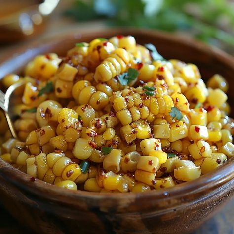 Thanksgiving Corn On The Cob Recipes, Sides To Make On The Grill, Corn Recipe Ideas, Fried Sweet Corn Recipes, Sweet Corn Side Dish, Honey Skillet Butter Corn, Honey Butter Corn Skillet, Corn And Peppers Side Dishes, Honey Skillet Corn