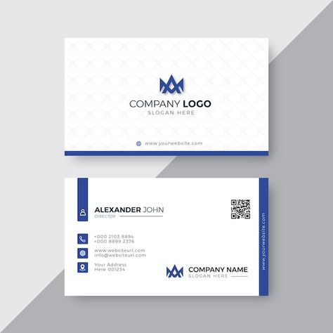 V Card Design, Professional Business Card Design Modern, Visit Card Design, Visiting Cards Design, Business Card Layout Design, Blue Business Card Design, White Business Card Design, Corporate Business Card Design, Company Letterhead