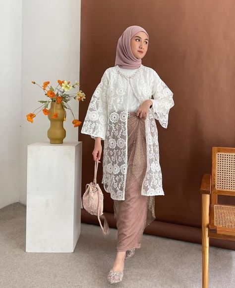 Ootd Acara Formal, Outer Chiffon, Outer Hijab, Ootd Kebaya, Outfit Outer, Kondangan Outfit, Kebaya Modern Dress, Dress Outer, Tutorial Hijab