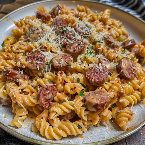 Creamy Smoked Sausage Pasta, Pasta Entrees, Smoked Sausage Pasta, Creamy Broccoli Soup, Kielbasa Recipes, Sausage Pasta, Kielbasa, Smoked Sausage, Easy Dishes