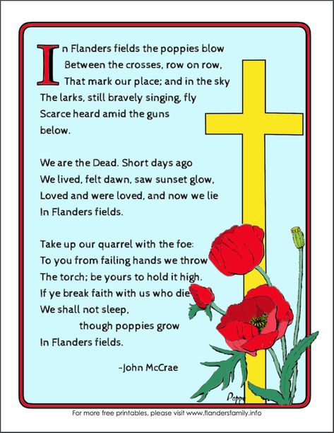 In Flanders Fields Fallen Soldier Table, Flanders Fields Poem, In Flanders Fields, Patriotic Printables, John Mccrae, Children Church, Printable Prayers, Flanders Field, Devotional Journal