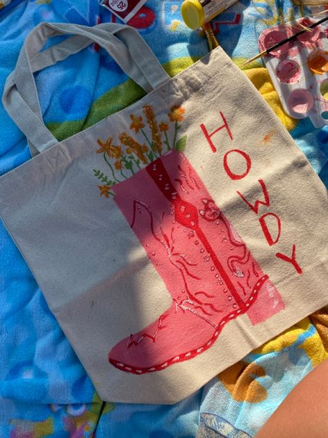 #painting #totebag #diy #totebagdesign #cowboyaesthetic #dollyparton #nashville Painted Bags Ideas Aesthetic, Painted Tote Bag Aesthetic, Diy Canvas Bag, Cute Tote Bag Design Paint Aesthetic, Tote Bag Ideas Paint, Tote Bag Painting Party, Totebag Painting Ideas, Tote Bag Design Diy Paint, Diy Tote Bag Painting Ideas