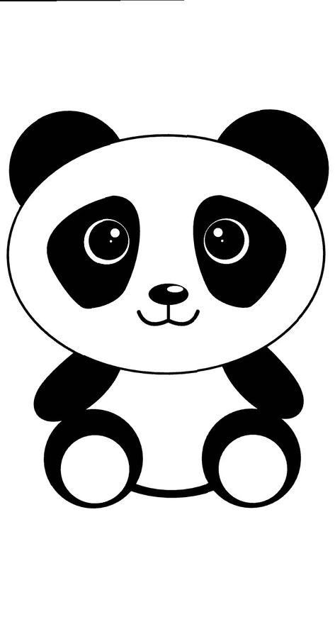 Panda Clipart Black And White, Panda Outline Drawing, Panda Outline, High Contrast Images, Abstract Pencil Drawings, Tiger Drawing, Panda Birthday, Cartoon Panda, Bear Drawing