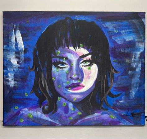 Messy Portrait Painting, Messy Painting, Portrait Acrylic Painting, Messy Art, Pretty Art, Self Portrait, Portrait Painting, Starry Night, Acrylic Painting