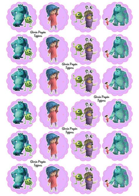 Boo Monsters Inc Party Ideas, Buu Monster Inc, Monsters Inc Boo, Monster Inc Birthday, Christmas Advent Calendar Diy, Monster Inc, Monster Birthday Parties, Edible Printing, Diy Advent Calendar