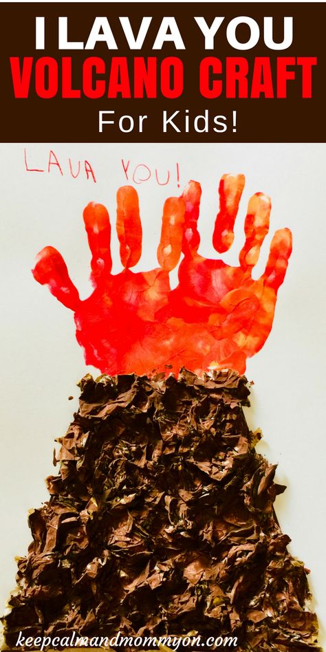 I Lava You Volcano Craft! Crafts For kids, Crafts For Preschoolers, Handmade Gifts From Kids Volcano Craft, Luau Crafts, Volcano Hawaii, Hawaii Crafts, Hawaiian Crafts, Daycare Crafts, Classroom Crafts, Camping Activities, Crafts For Kids To Make