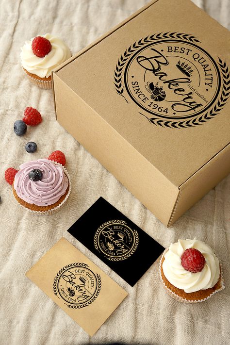 Unique Bakery Packaging, Bakery Branding Packaging, Bakery Brand Identity, Bakery Packaging Design, Logo Bakery, Baking Logo Design, Bakery Business Cards, Baking Logo, Shop Branding