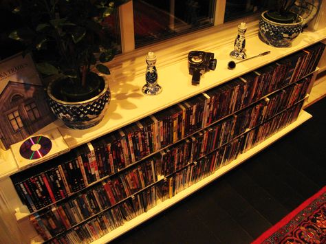 I love movies so I made this practical shelf for my dvd´s. Criterion Collection Shelf, Movie Shelf, Collection Shelf, Criterion Collection, Love Movie, My Dream Home, Wine Rack, Home Projects, Bookshelves