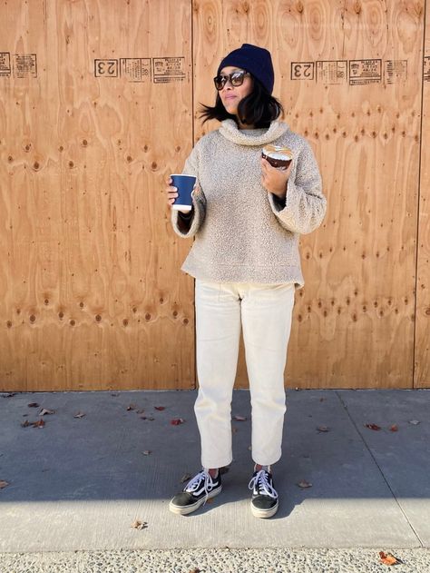 A Week of Outfits: Jo from Vancouver | Cup of Jo A Week Of Outfits, Mom Jeans Outfit Winter, Week Of Outfits, Cup Of Jo, Lucky To Have You, Dressed To The Nines, About Money, Fuzzy Sweater, Of Outfits