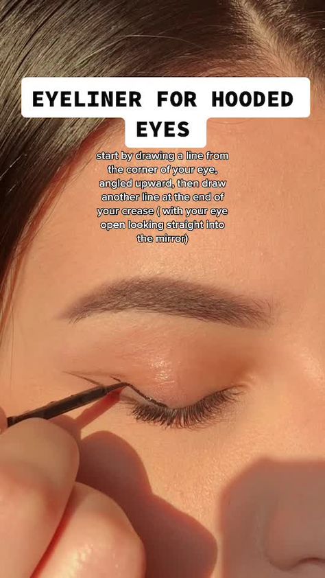 Mata Hooded, Teknik Makeup, Membentuk Alis, Eyeliner For Hooded Eyes, Maquillage On Fleek, Mekap Mata, Makeup Tutorial Eyeliner, Smink Inspiration, Hooded Eye Makeup