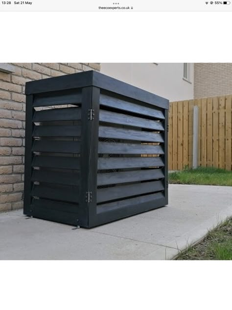 Air To Water Heat Pump Cover, Water Tank Cover Ideas Outdoor, Outdoor Heat Pump Cover, Cover Aircon Unit Outdoor, Heatpump Covers Outdoor, Heat Pump Screen, Air Conditioning Design, Air Conditioner Cover Outdoor, Hvac Cover