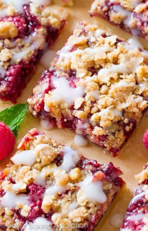 Raspberry Crumb Bars, Raspberry Crumble Bars, Streusel Bars, Simple Desserts, Raspberry Crumble, Raspberry Bars, Crumb Bars, Raspberry Desserts, Sally's Baking