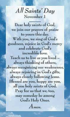 💖 All Saints Day Prayer, Prayer Of Praise, Saints Days, Gods Mercy, All Souls Day, Faith Formation, All Saints Day, All Souls, Prayer Verses