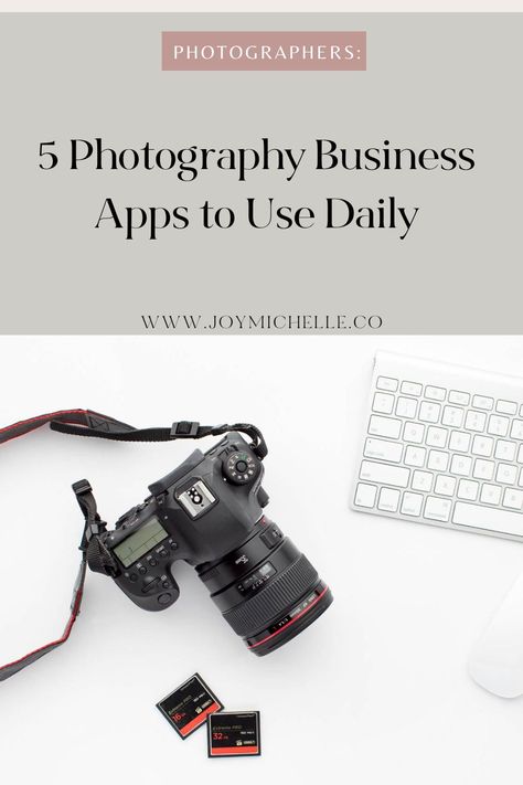 5 Photography Business Apps to Use Daily | I wanted to share 5 photography business apps I use daily because this is a great resource to have to help simplify your photography business. These apps have saved my life, and I can’t wait to share them with you! | Joy Michelle Photography Apps For Photographers, Photography Names Business, Starting Photography Business, Starting Photography, Pet Photography Business, Photography Business Plan, High School Photography, Photography Business Branding, Photography Business Marketing