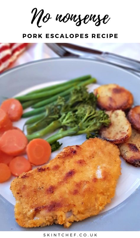 Breaded Pork Escalope Recipe with Sautéed Potatoes - Skint Chef Pork Escalope Recipes, Sautéed Potatoes, Sauteed Potatoes, Budget Recipes, Sweet N Sour Chicken, Midweek Meals, Cooking On A Budget, Vegetable Seasoning, Time To Eat