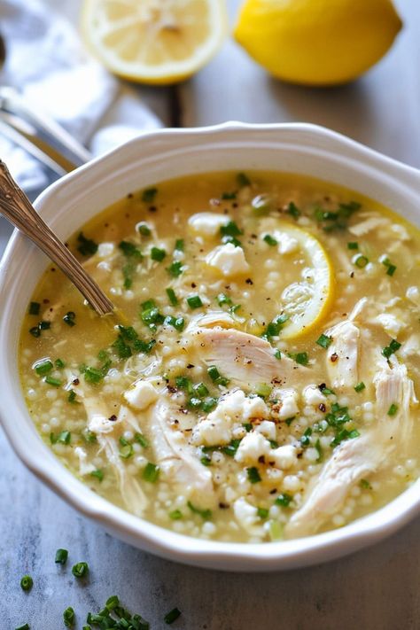 Greek Lemon Chicken Soup Recipe: A Comforting Classic Lemon Chicken Couscous Soup, Lemon Garlic Soup, Greek Style Lemon Chicken Soup, Greek Wedding Soup, Greek Chicken Lemon Orzo Soup, Lemon Orzo Soup, Mediterranean Soup, Easy Hamburger Soup, Chicken Couscous