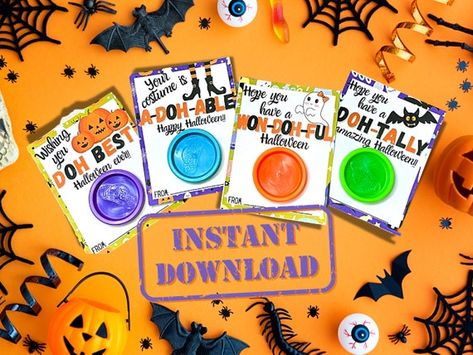 Halloween Playdoh, Carte Halloween, Candy Halloween, Printable Gift Cards, Kids Daycare, Halloween Favors, Classroom Gifts, Class Gift, Kids Classroom