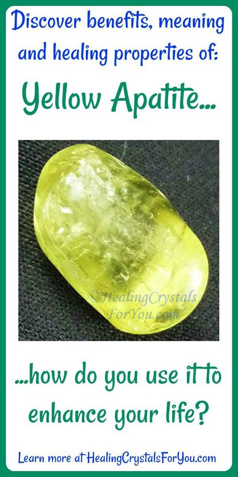 Yellow Apatite helps you lose weight, aids manifestation, stimulates creativity, and brings strength of will and mental clarity. Apatite Crystal Meaning, Essential Oils For Chakras, Citrine Crystal Meaning, Crystal Powers, Yellow Apatite, Womens Shapewear, Crystal Magick, Sweat Waist Trainer, Healing Crystals For You