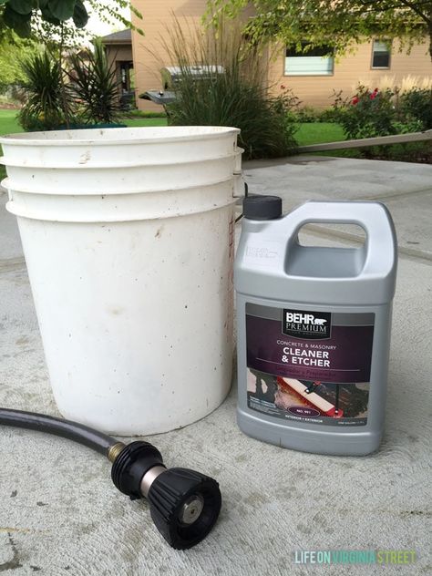 Behr Concrete Cleaner Texture Paint Ideas, Behr Concrete Stain, Painted Concrete Patio, Pool Landscapes, Pergola Patio Ideas Diy, Winter Patio, Poured Concrete Patio, Concrete Cleaner, Concrete Stain Patio