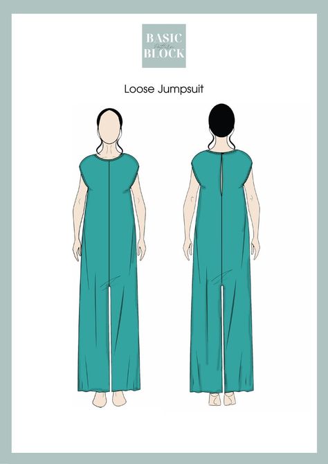 Jumpsuit Pattern Sewing Free, Boiler Suit Pattern, Loose Jumpsuit Pattern, Fashion Designer Student, Pant Patterns, Holiday Jumpsuit, Illustrator Fashion, Romper Sewing Pattern, Secret Wardrobe