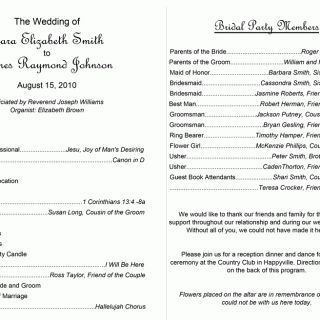 Wedding Program Template 01 Wedding Bulletins, Wedding Program Examples, Wedding Program Template Free, Wedding Reception Program, Free Wedding Templates, Wedding Ceremony Programs Template, Ceremony Program Template, Wedding Ceremony Script, Unique Wedding Programs