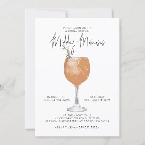 Minimalist Mimosas Cocktail Bridal Shower Invitat for $2.80 - Bridal Shower Invitations Mimosa Cocktail, Summer Cocktail Party, Cocktail Party Invitation, Champagne Brunch, Bridal Luncheon, Summer Cocktail, Bridal Brunch, Summer Cocktails, Zazzle Invitations