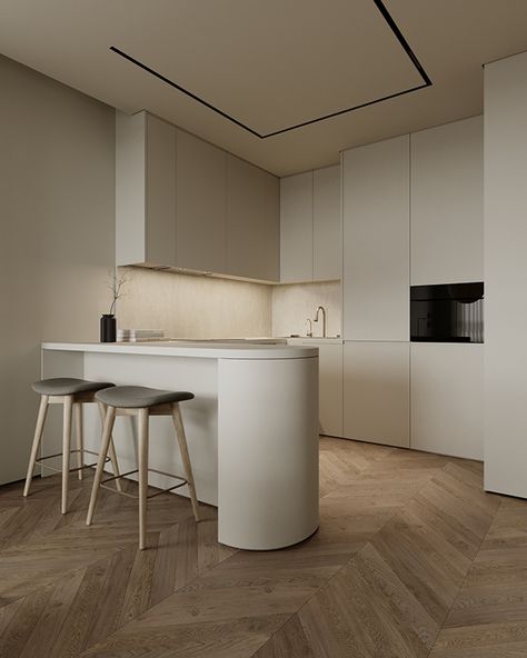 Rams City 56 :: Behance Closed Kitchen Design, Modern Kitchen Design White Natural Wood, Kitchen Design Gallery, Minimalist Kitchen Design, Modern Kitchen Design Luxury 2020, Modern Kitchen Interiors, Small Kitchen Decor, Kitchen Design Modern White, Studio Kitchen