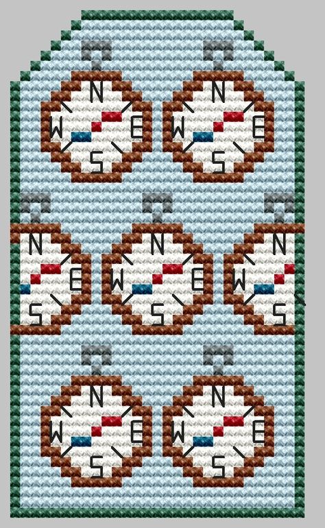 Compass Tag cross stitch chart designed by Kate Spiridonova.  ATTENTION! Fabric and threads are not included! Cross stitch charts are intended for personal use only and can't be distributed any way. Miniature Cross Stitch, Tiny Cross Stitch, Shade Card, Tiny Cross, Teddy Bear Toys, Beading Tools, Beading Needles, Chart Design, Patchwork Fabric