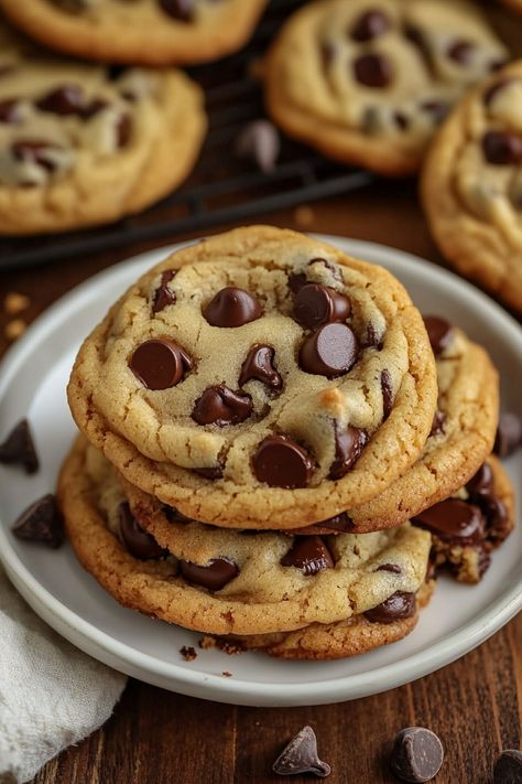 Chocolate Chip Cookies With Melted Butter, Double Chocolate Chip Cookies With Melted Butter, Vanilla Chocolate Chip Cookies, Easy Chocolate Cookie Recipes, Homemade Cookies Chocolate Chip, Quick Chocolate Chip Cookies, Chocolate Cookie Recipes Easy, Toblerone Chocolate, Gooey Chocolate Chip Cookies