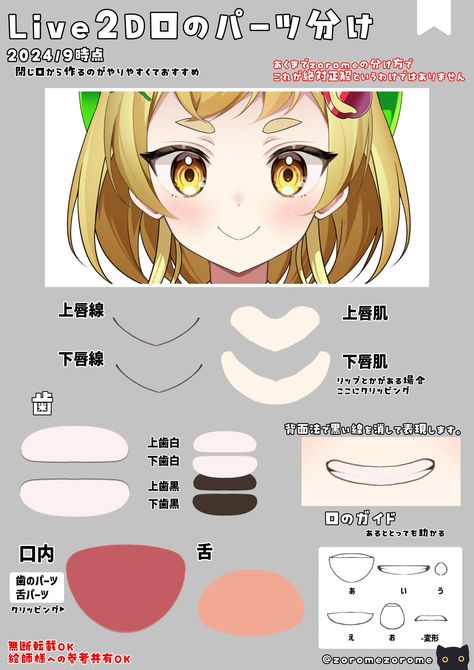 Live2d Mouth Chart, 2d Live Model, Vtuber Layers, Vtuber Models Ideas, Vtuber Pose, Vtuber Template, Vtuber Reference Sheet, Pose Base Drawing, Vtuber Design Ideas