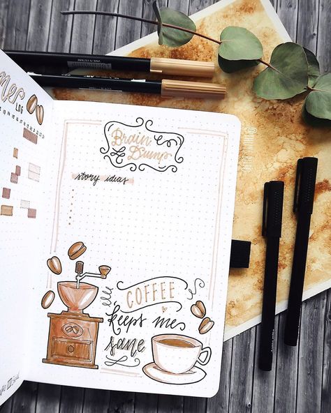 Thuy • Bullet Journal • Art on Instagram: “Werbung/Ad | BRAINDUMP | Wow, I had a very productive day 😄 I actually start to write (!) the first sentences of my master thesis 😱📑 Still…” Coffee Bullet Journal, August Bullet Journal Cover, Bullet Journal September, March Bullet Journal, Master Thesis, Habit Tracker Bullet Journal, Bullet Journal Cover Ideas, Bullet Journal Tracker, Bullet Journal Ideas